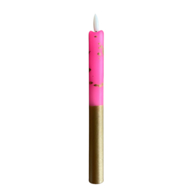 LED-CANDLE | PINK/GOLD | 1PCS