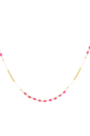 BEADS NECKLACE | PINK/WHITE