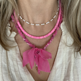 SHELL NECKLACE | PINK |  RVS SILVER/GOLD