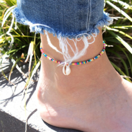 MINI BEADS ANKLET | SHELL | MULTICOLOR