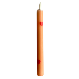 LED-CANDLE | HEARTS ORANGE/PINK | 1PCS