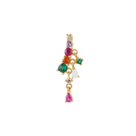 ONE PIECE STUD | SPARKLE MULTICOLOR | GOLD PLATED