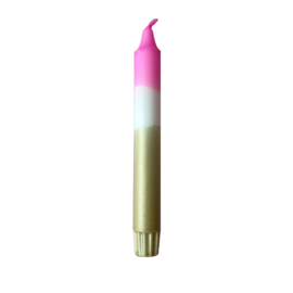 DIP-DYE CANDLE | PINK/WHITE/GOLD | 1PCS