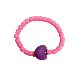 RUBBER BEADS BRACELET | HEARTS