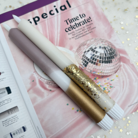 LED-CANDLE | BEIGE/GOLD | 1PCS