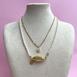 PRAYER BOX NECKLACE | MINI PEARL | RVS GOLD