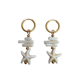 SEA EARRINGS | OFF WHITE | RVS SILVER/GOLD