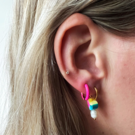 EARRINGS | NEON PINK | RVS SILVER/GOLD