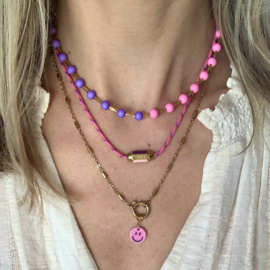 PURPLE/PINK NECKLACE | RVS GOLD