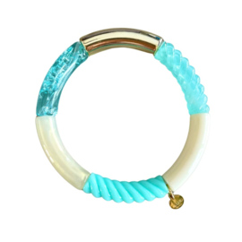 TUBE BRACELET LUX | TURQUOISE/BEIGE