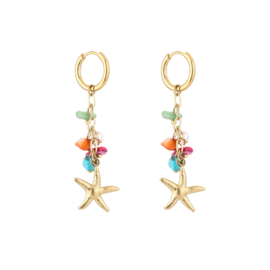 EARRINGS | MULTICOLOR | STARFISH | RVS GOLD