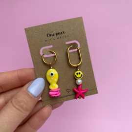 EARRING | ONE PIECE | YELLOW FISH | RVS SILVER/GOLD