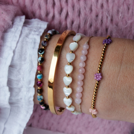 BRACELET | PEARL HEARTS | RVS SILVER/GOLD