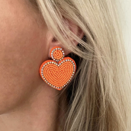 EARCANDY | SPARKLE BEADS HEART | ORANGE