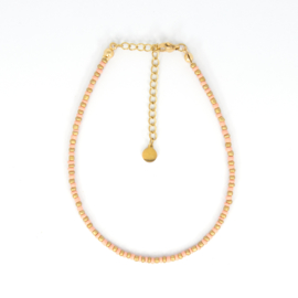 MINI BEADS ANKLET | GOLD/PEACH