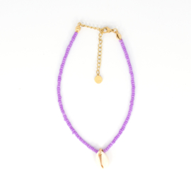 MINI BEADS ANKLET | SHELL | PURPLE