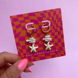 SEA EARRINGS | OFF WHITE | RVS SILVER/GOLD