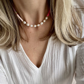 SURF NECKLACE | PEARL/MULTICOLOR BLOCK