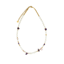 NECKLACE | PEARL GEMSTONES | RVS GOLD