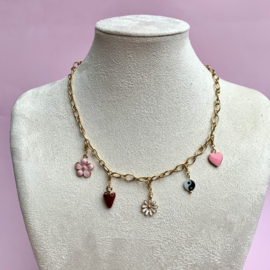 CHARM SOFT PINK HEART | GOLD PLATED