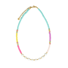 SURF NECKLACE | PEARL/MULTICOLOR BLOCK