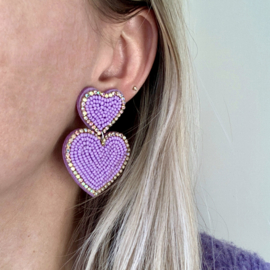 EARCANDY | SPARKLE BEADS HEART | LILA