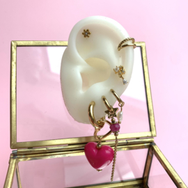 EARRINGS | PINK HEARTS | RVS GOLD