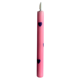 LED-CANDLE | HEARTS PINK/PURPLE | 1PCS