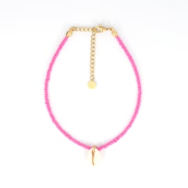 MINI BEADS ANKLET | SHELL | PINK