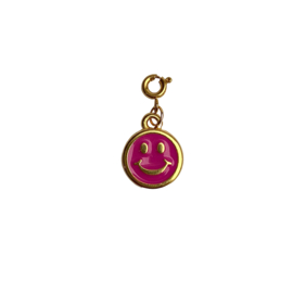 CHARM PINK SMILEY | GOLD PLATED