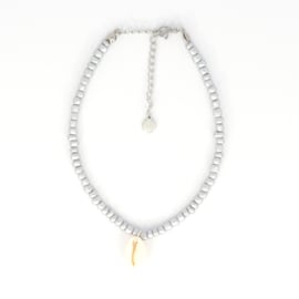 BEADS ANKLET | SHELL | SILVER