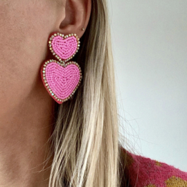 EARCANDY | SPARKLE BEADS HEART | PASTEL PINK