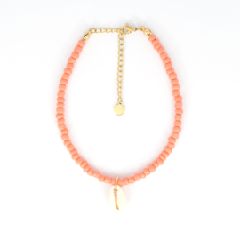 BEADS ANKLET | SHELL | ORANGE