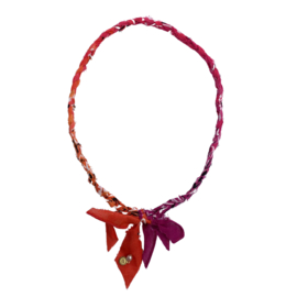 BANDANA NECKLACE | FUCHSIA ORANGE RED