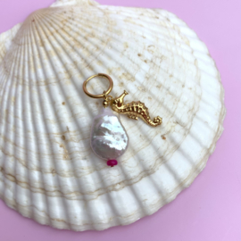 PEARL/ SEAHORSE EARRINGS |  | RVS GOLD