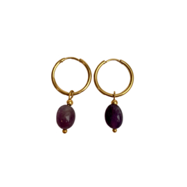 EARRINGS | AMETHYST | RVS SILVER/GOLD