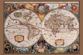 Kurk prikbord Historische  kaart 60 x 90 cm.