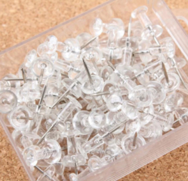 Push pins - Transparant - 50 stuks