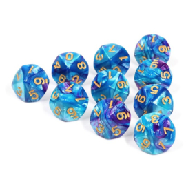 (Bright Blue+Purple)-d10 sets