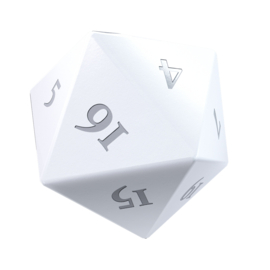 Vivid Heavy Metal D20 Dice Set: White