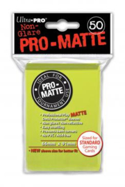 matte card sleeves ultra pro 50ct bright yellow