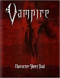 Vampire the Requiem character sheet pad