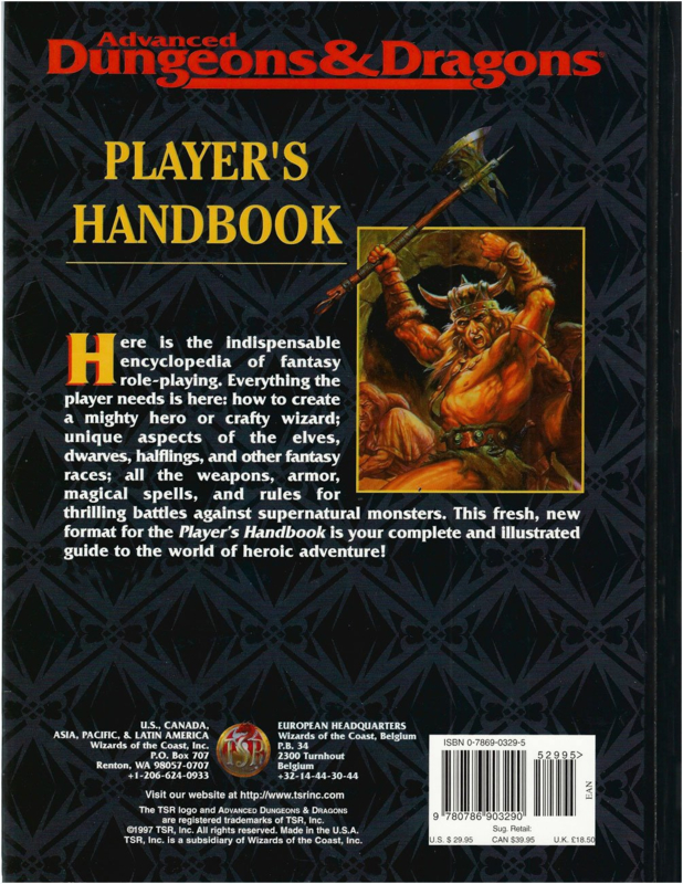 advanced dnd black cover players handbook Core Books & Basic Sets