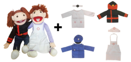 Grote Handpoppen met Verkleedkleding
