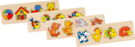 Set 4 puzzelplankjes met knoppen