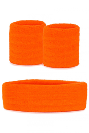 Hoofd en polsbandjes oranje