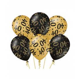 Ballonnen zwart/goud 40 jaar