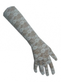 Handschoen kant lang wit