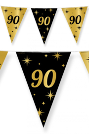 Folie vlaggenlijn zwart/goud 90 jaar