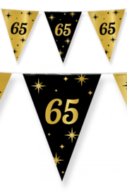 Folie vlaggenlijn zwart/goud 65 jaar